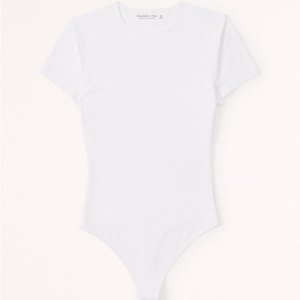 Abercrombie & Fitch Short-Sleeve Cotton-Blend Seamless Fabric Crew Bodysuit